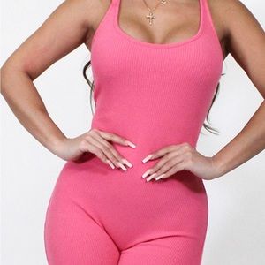 Pink Open Tie Romper